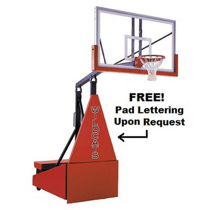 Storm Arena Portable Basketball System 42" x 72" Temp. Glass Backboard Royal Blue