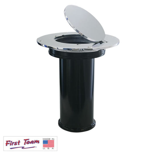 First Team 3 1/2" Ground Socket w/ Chrome Floor Plate For Volleyball Systems