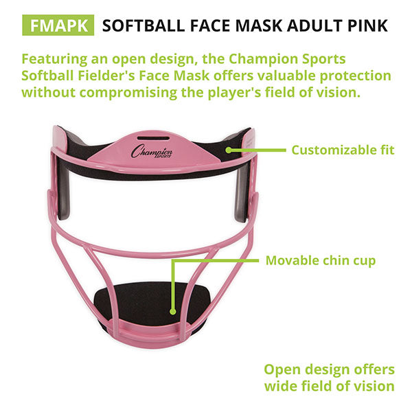 FMA Adult Softball Fielders Mask Black