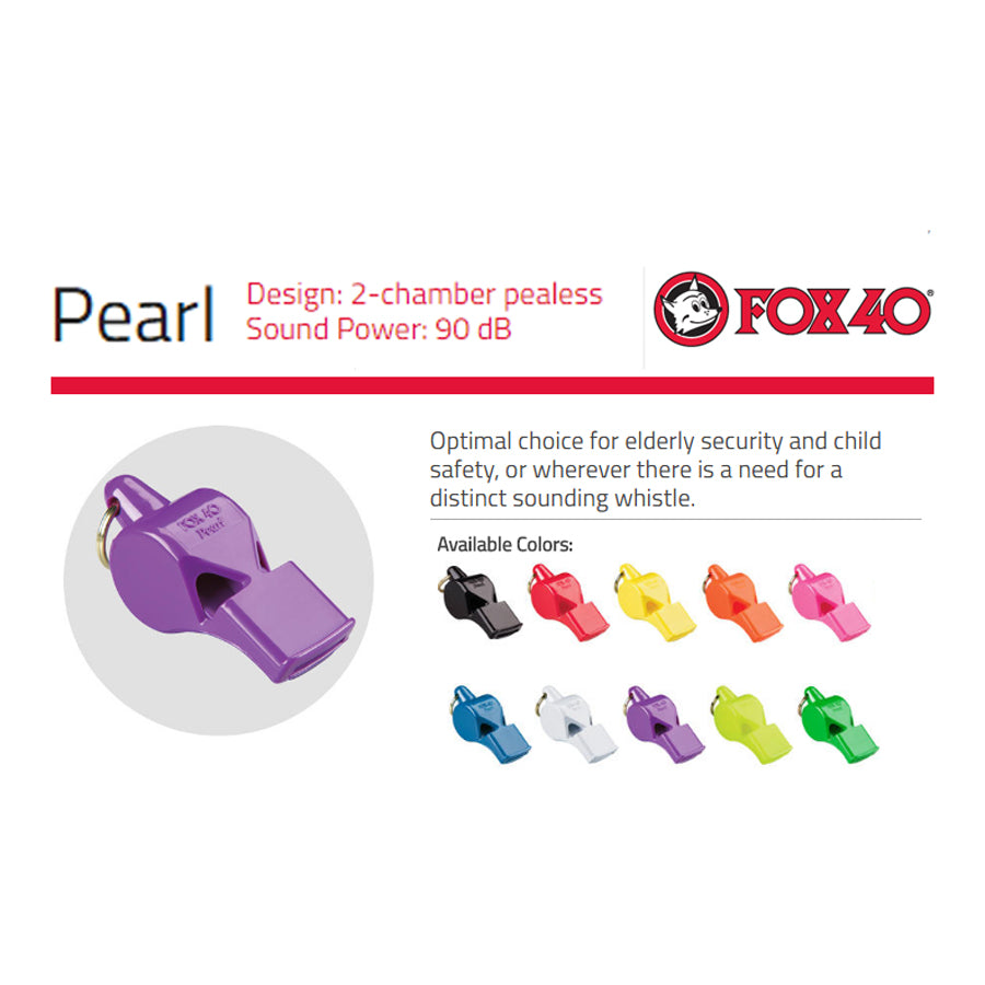 Fox 40 Pearl 2-Chamber Pealess 90 Db Whistle Black