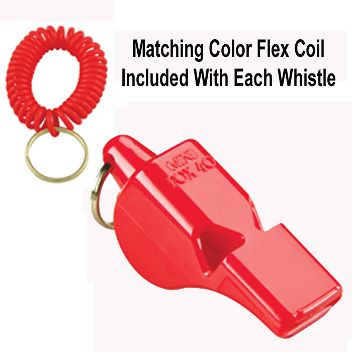 Fox 40 Mini Whistle With Flex Coil Red