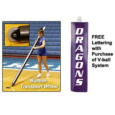 Frontier Steel Competition Volleyball Net System MA11532 Frontier Complete WITH Ground Sockets / Royal Blue