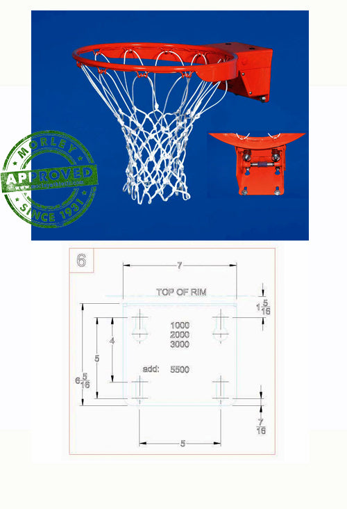 Gared Indoor Rim Gared 2000+ Collegiate Basketball Rim | Morley Athletic Supply Co Inc