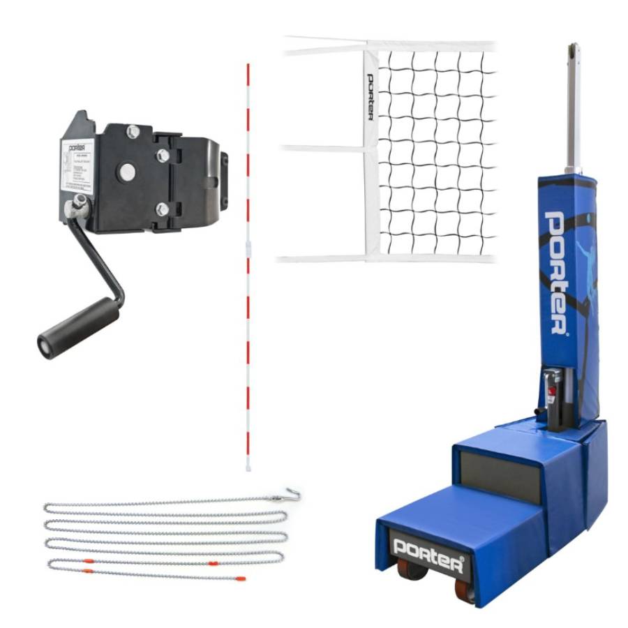 Porter Powr-Court Freestanding Volleyball System Light Blue