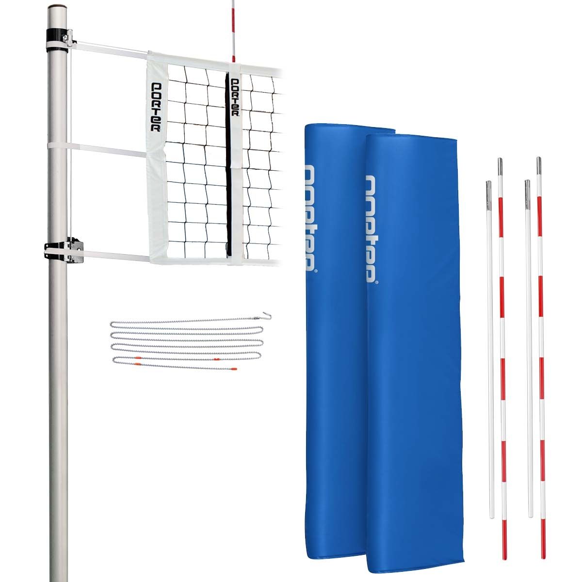 Porter Powr-Line 3.5" Compeition Plus Volleyball Package w/ Judge's Stand Light Blue