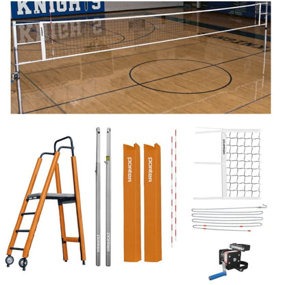 Porter Powr-Line 3.5" Compeition Plus Volleyball Package w/ Judge's Stand