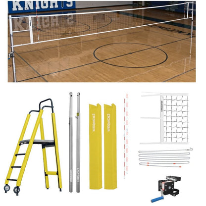 Porter Powr-Line 3.5" Compeition Plus Volleyball Package w/ Judge's Stand