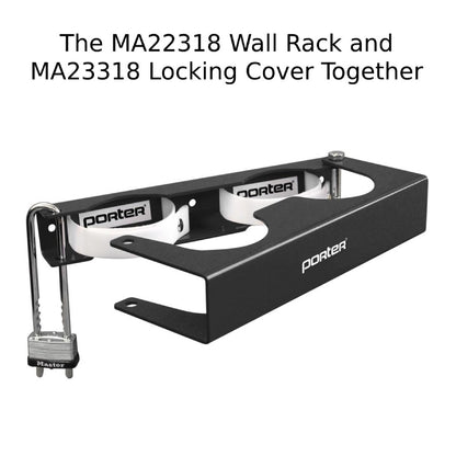 Porter Volleyball Upright Wall Rack For 3 1/2" Diameter Uprights & Optional Locking Cover