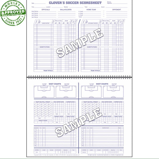 Glovers Short Form Soccer Scorebook (Each)