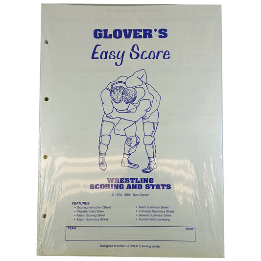 Glovers Wrestling Score Sheets With Stats (Each)