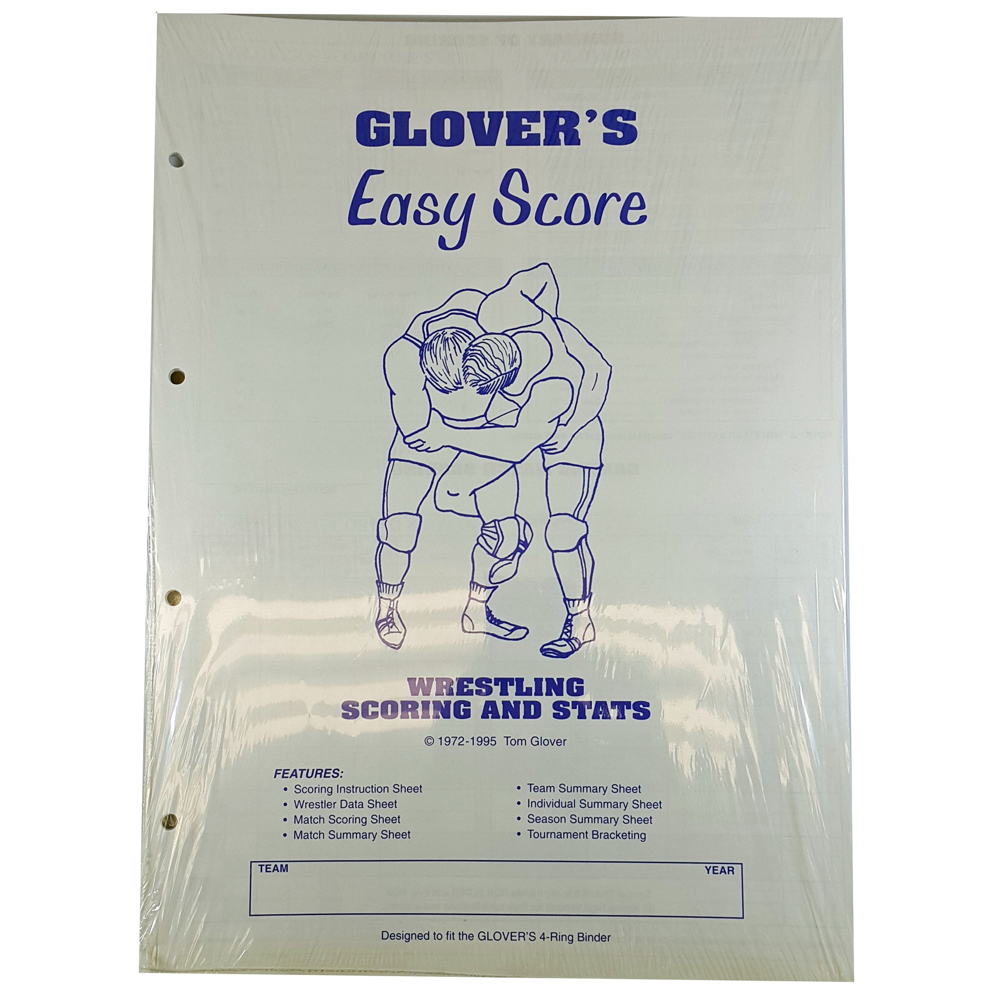 Glovers Wrestling Score Sheets With Stats (Each)
