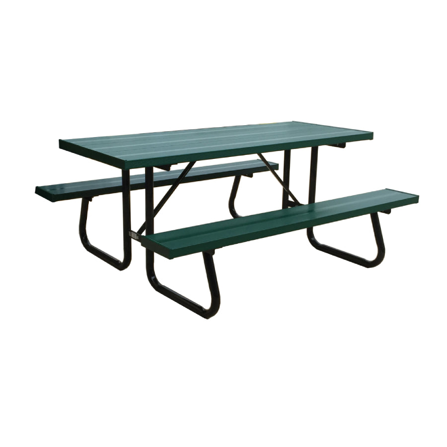 Pro-Bound 4' Powder Coated Aluminum Plank / Steel Frame Picnic Table