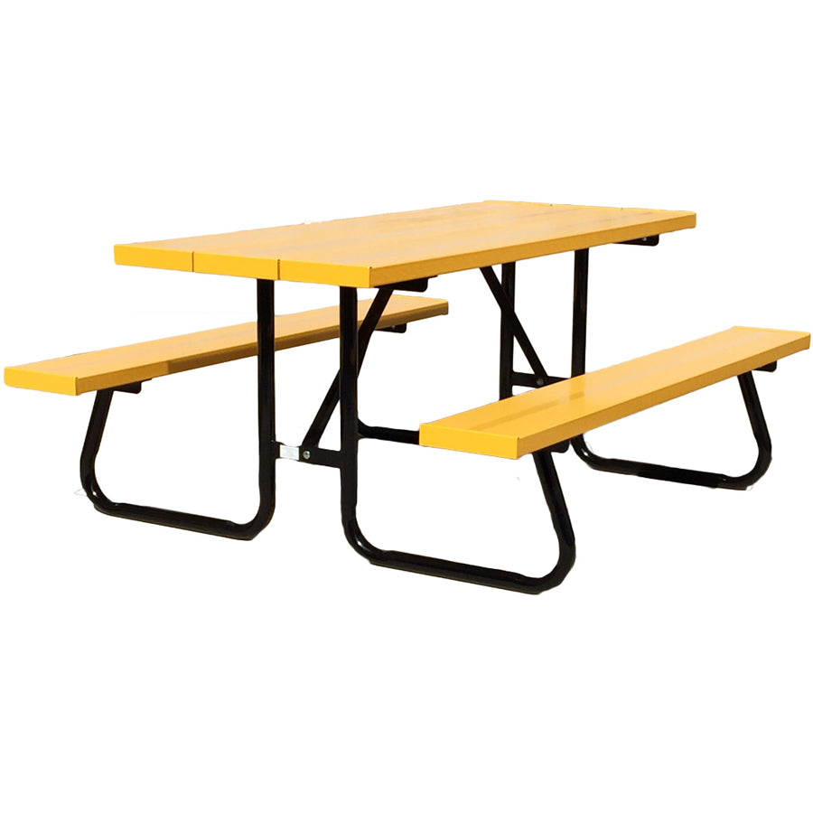 Pro-Bound 4' Powder Coated Aluminum Plank / Steel Frame Picnic Table