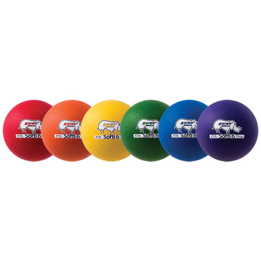 6.3" Rhino Skin Softie Ball Rainbow Set