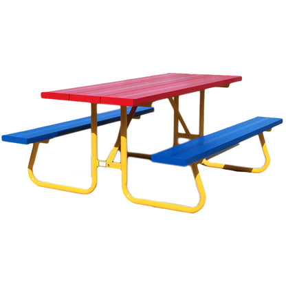 Pro-Bound 4' Powder Coated Aluminum Plank / Steel Frame Picnic Table