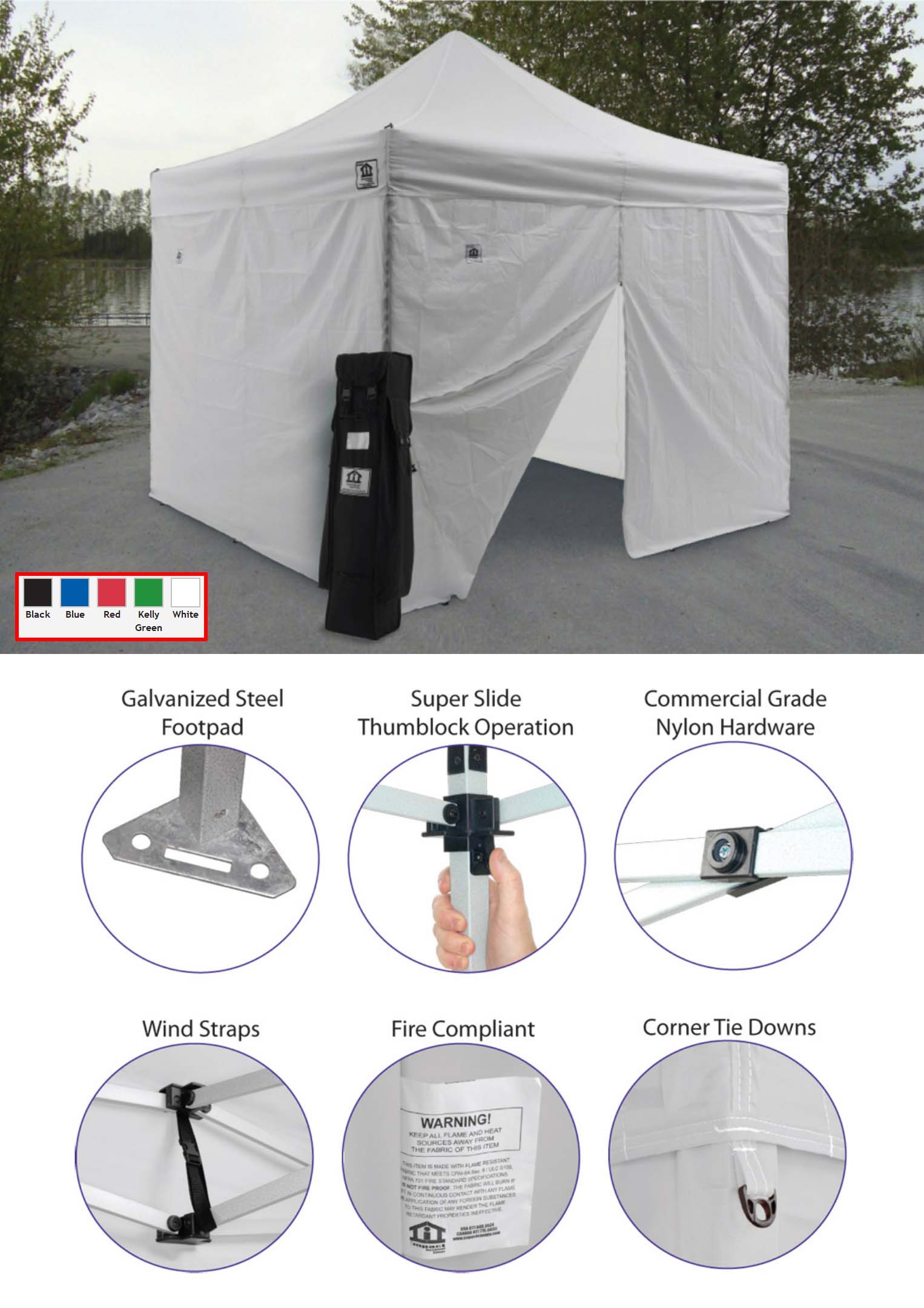 ECONOMY INSTANT CANOPY COMPLETE KIT White