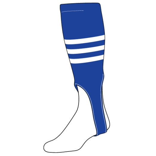 Stock Triple Stripe Baseball Stirrups Royal With White Stripes Typically Ships in 1-2 Business Days