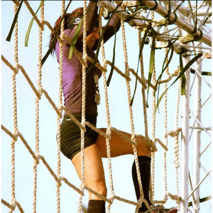 PP-Series | Outdoor Cargo Climbing Nets: White (Per Sq. ft.) 12" Mesh 3/4" Rope / Loops Top and Bottom / 20
