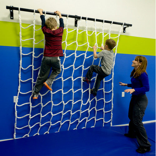 PP-Series | Outdoor Cargo Climbing Nets: White (Per Sq. ft.) 12" Mesh 3/4" Rope / Loops Top and Bottom / 20