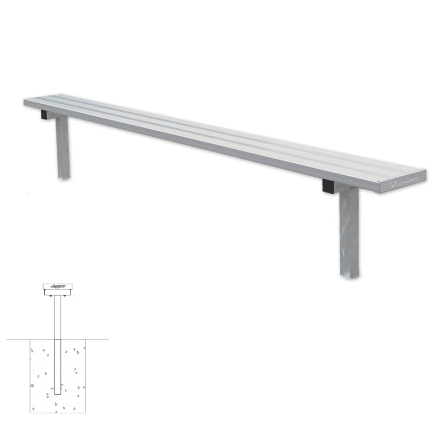 Jaypro In-Ground Galvanized Players Bench Without Back