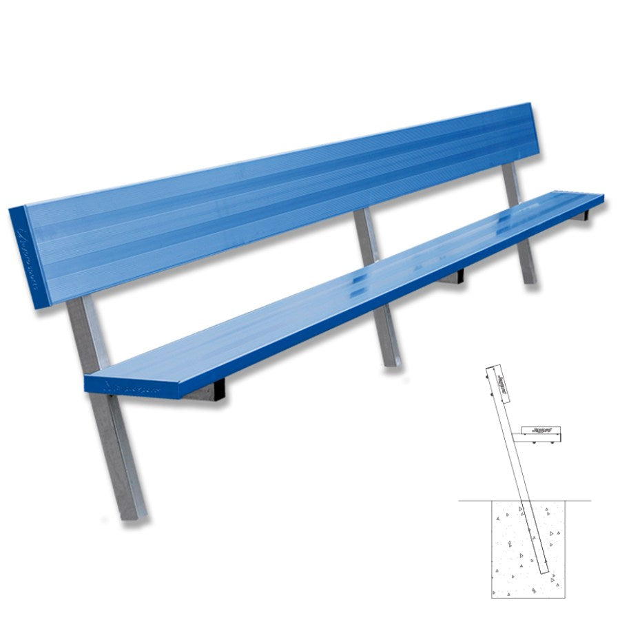 Jaypro In-Ground Powder Coated Players Bench With Back