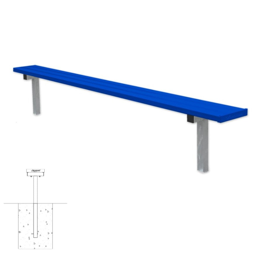 Jaypro In-Ground Powder Coated Players Bench Without Back
