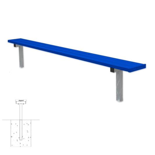 Jaypro In-Ground Powder Coated Players Bench Without Back