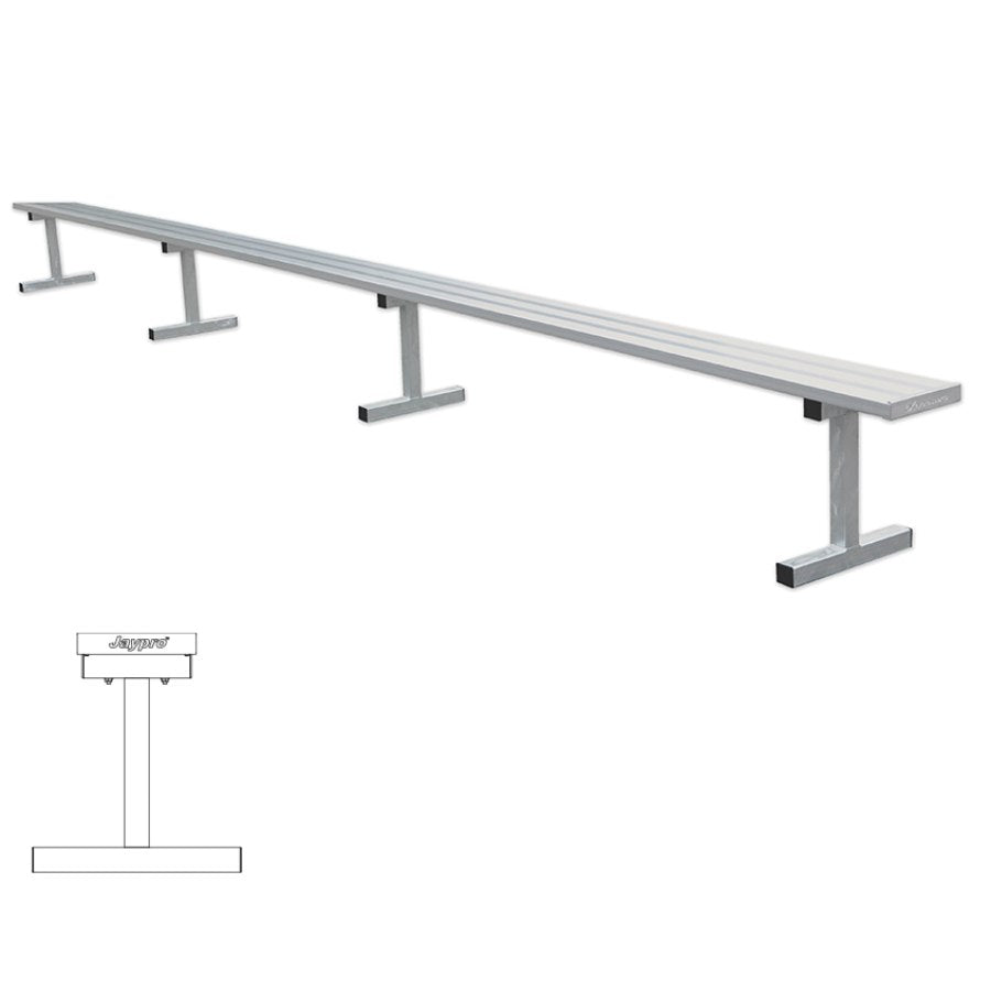 Jaypro Portable Galvanized Players Bench  W/out Back 21'