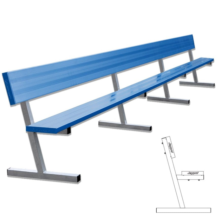 Jaypro Portable Powder Coated Players Bench With Back
