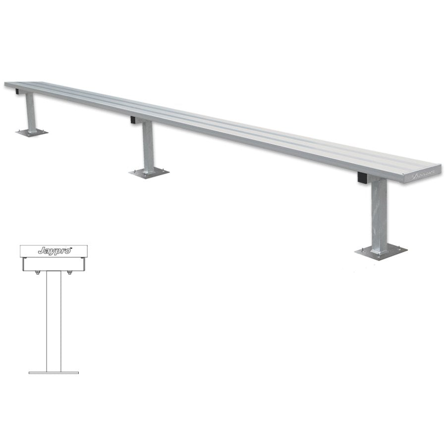 Jaypro Surface Mount Galvanized Players Bench  W/out Back 15'