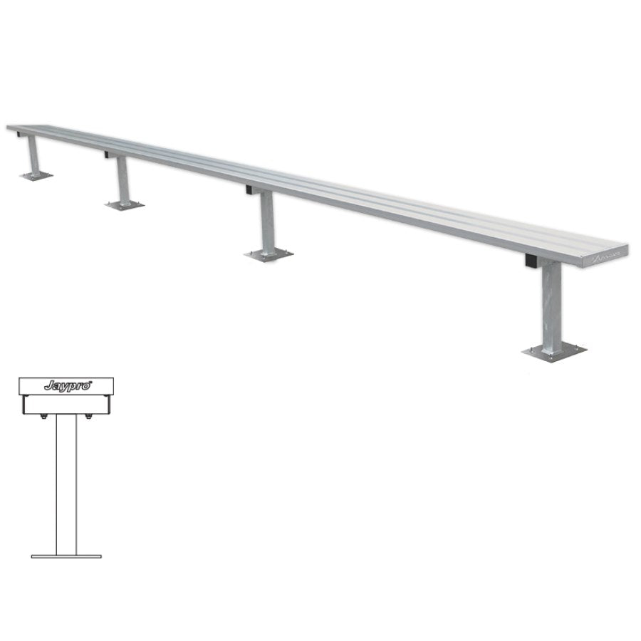 Jaypro Surface Mount Galvanized Players Bench  W/out Back 21'