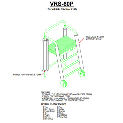 Jaypro VRS60P Referee Stand Pad For MA14888 Black