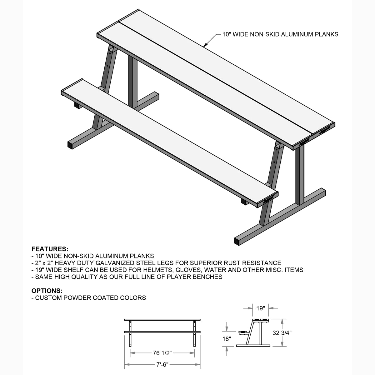 Jaypro ST75PC Powder Coated Scorer Table Orange