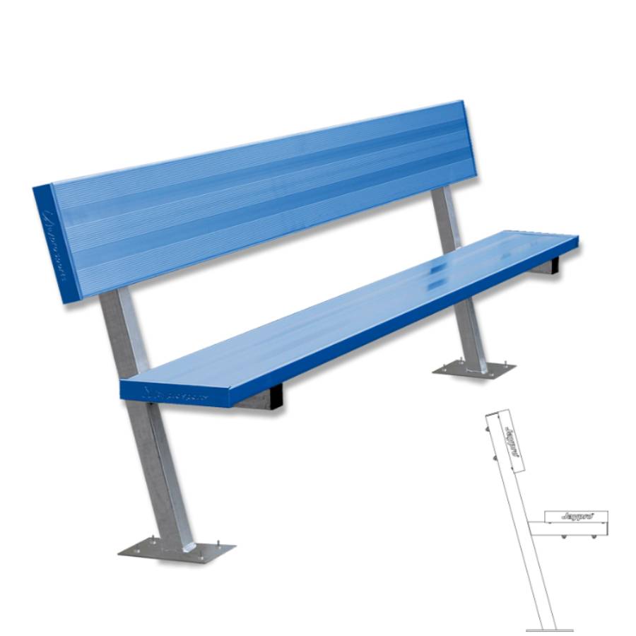 Jaypro Surface Mount Powder Coated Bench With Back
