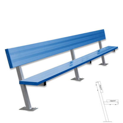 Jaypro Surface Mount Powder Coated Bench With Back