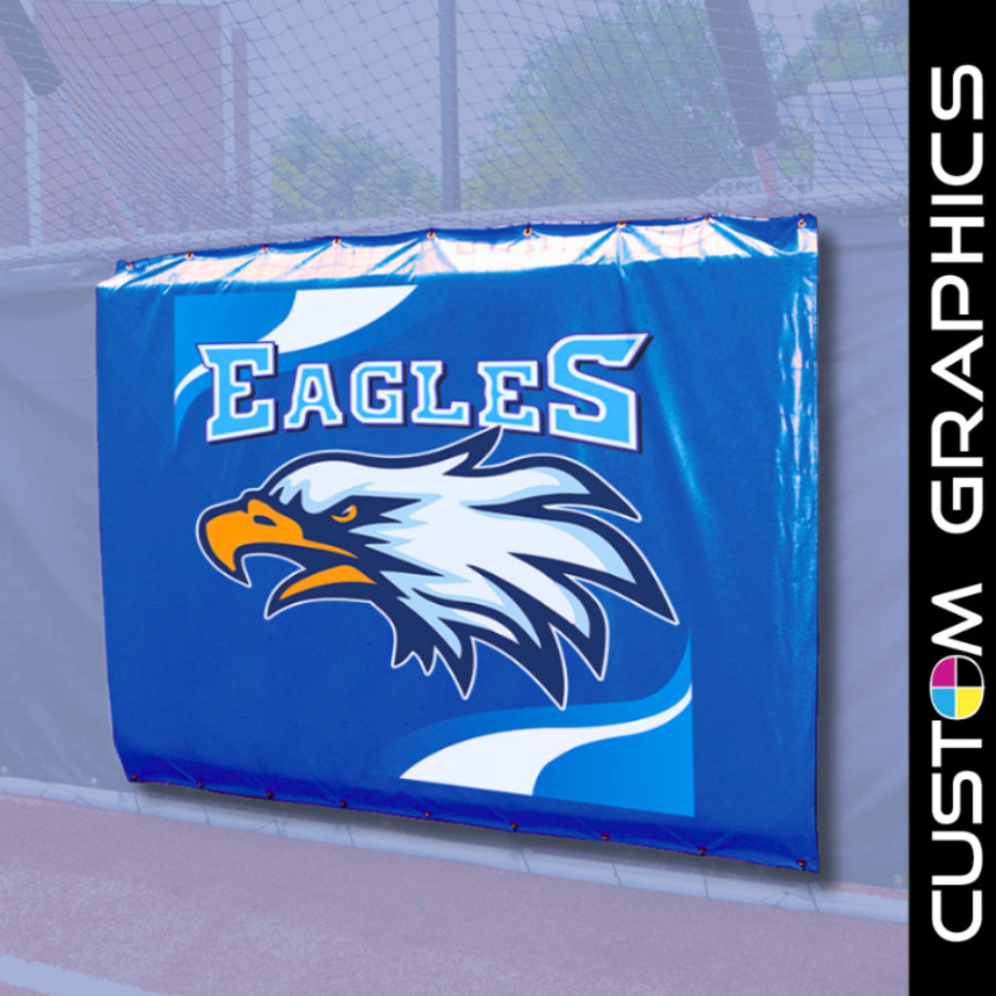 Custom Backstop Skirt For Big League Bomber Pro With Graphics