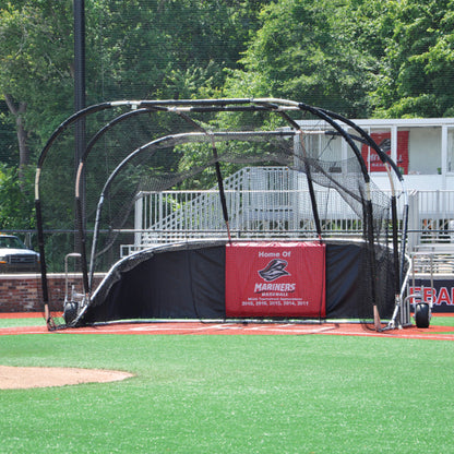 Custom Backstop Skirt For Big League Bomber Pro With Graphics