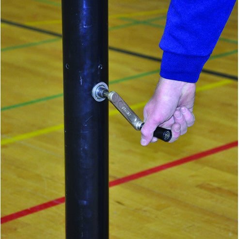 Jaypro 3 1/2" Powerlite International Volleyball System & Uprights Volleyball System / Black