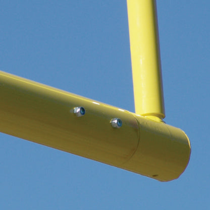 Jaypro Sports FBGP-720 Football Goal Posts - Close-up of a yellow metal structure against a clear blue sky