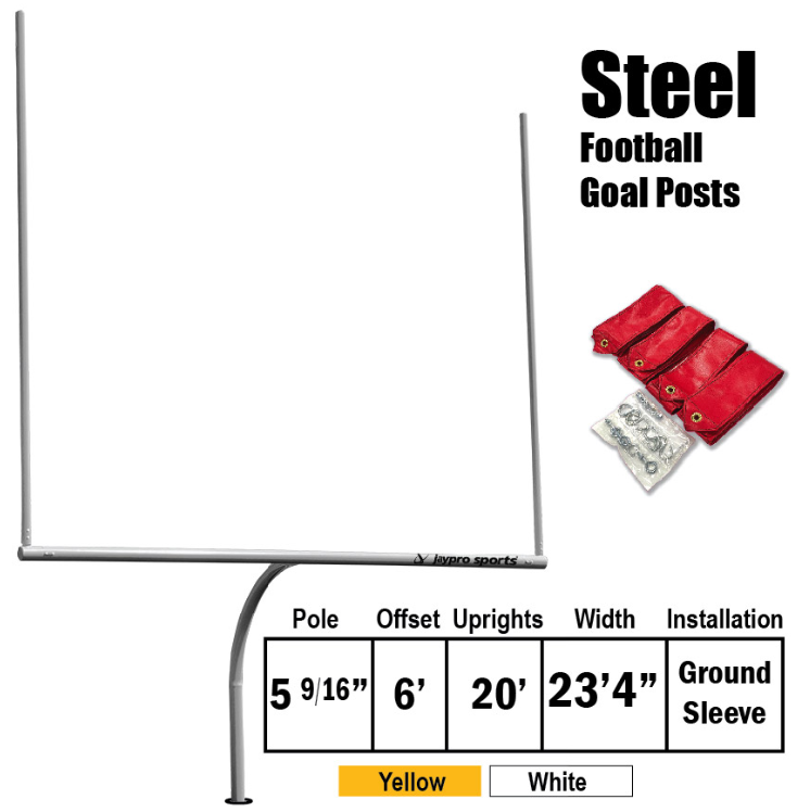 Jaypro Sports FBGP-720 High School Football Goal Posts (Pair) - 6' Offset - Morley Athletic Supply Co Inc