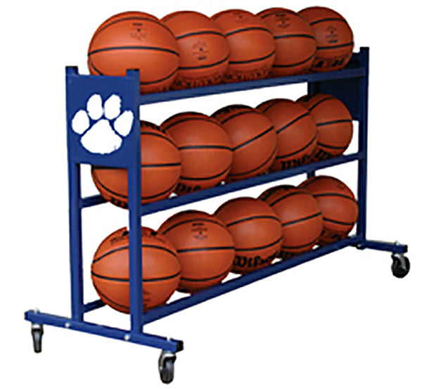 Basketball Custom Mascot Ball Rack Holds 15 Balls
