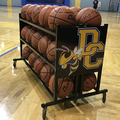 Super Tuff Basketball Custom Logo Ball Rack Holds 30 Balls