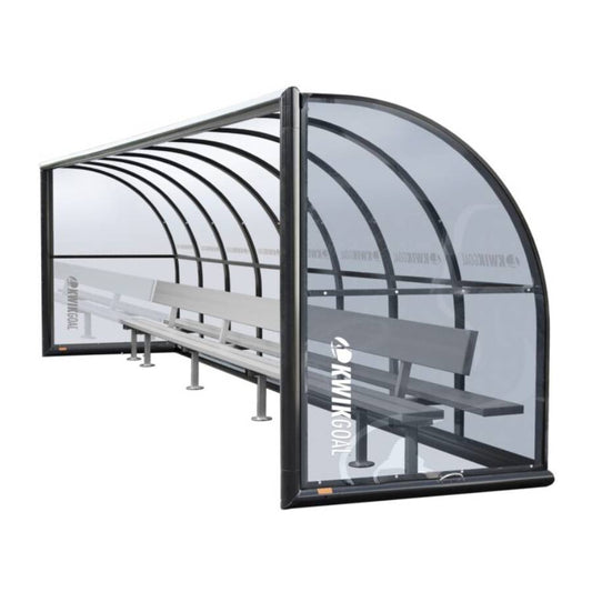 Kwik Goal Semi Permanent  Bench With Back Custom Team Shelter