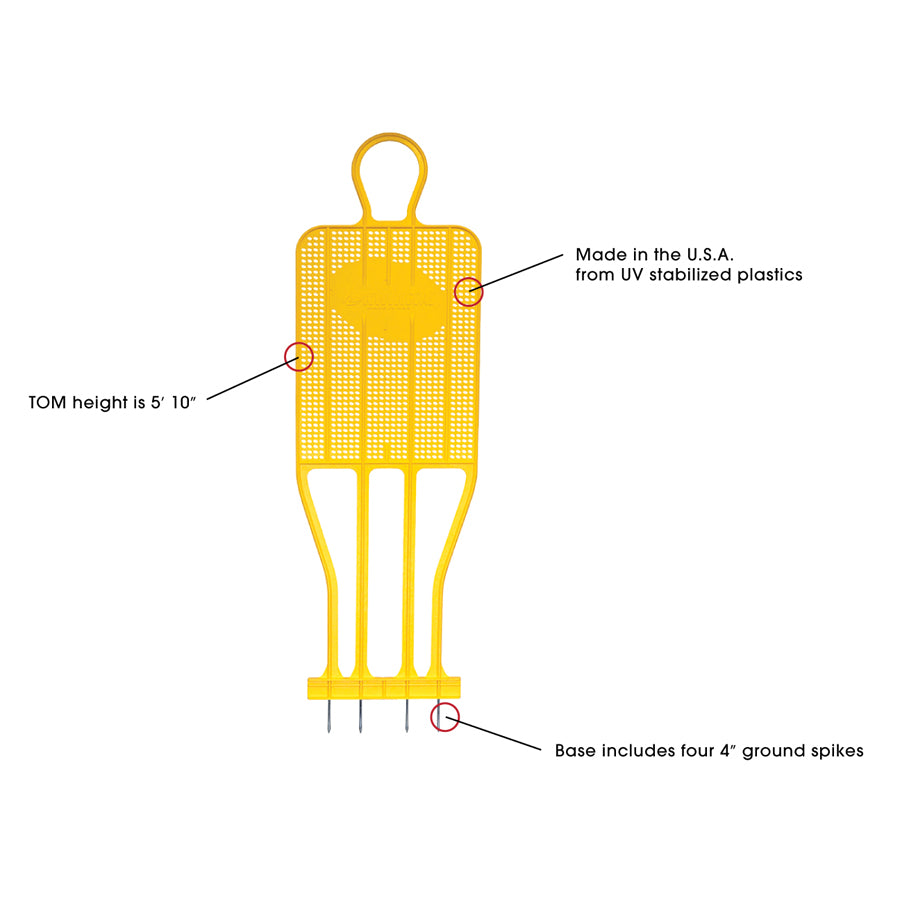 Kwik Goal 16B2708 5' 10" Yellow Tom Training Opponent Mannequin