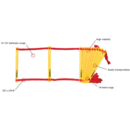 Kwik Goal Agility Ladder 20'L X 20"W Color Yellow / Red