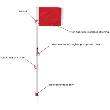 Kwik Goal Official Corner Flags Set Of 4