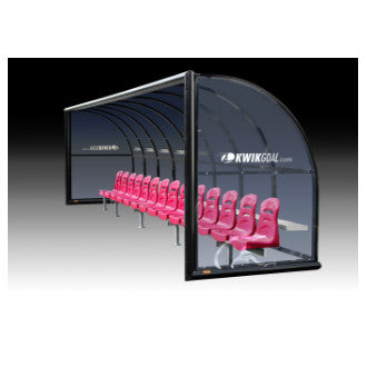 Kwik Goal Semi Permanent Molded Seat Custom Team Shelter 24' Seats up to 14 / White