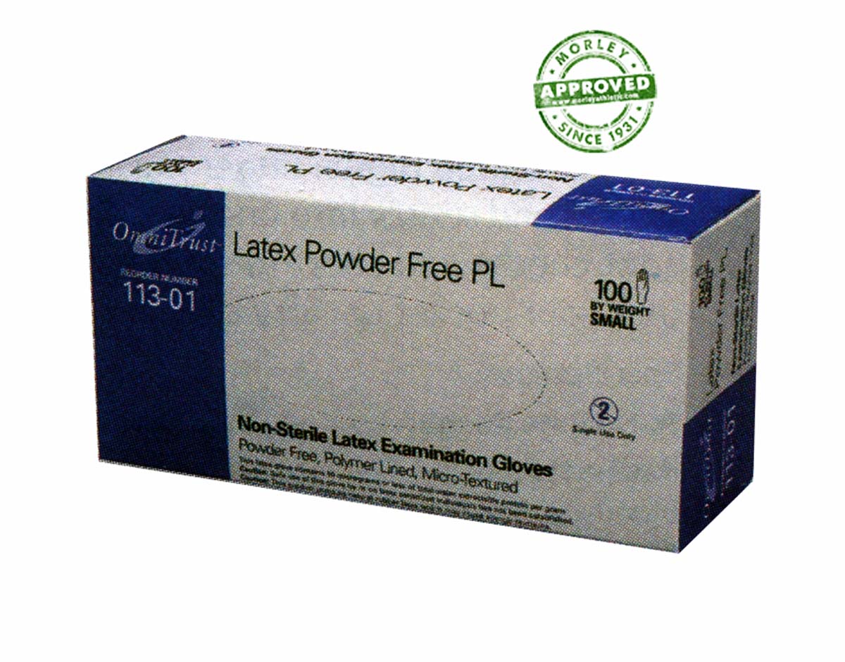 LATEX POWDER FREE EXAMINATION GLOVES Small