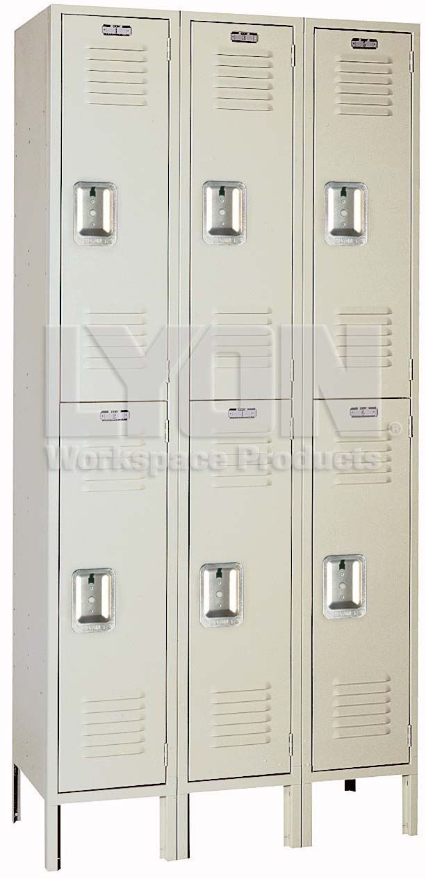 Lyon Double Tier Lockers 12"W X 12"D X 36"H   1 WIDE  2 OPENING