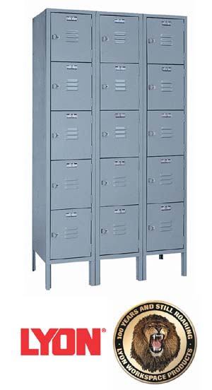 Lyon Five Tier Lockers 12"W X 12"D X 12"H   1 WIDE  5 OPENING